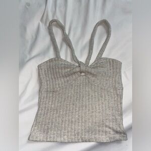 Project Social T Textured Knit Top in Light Gray